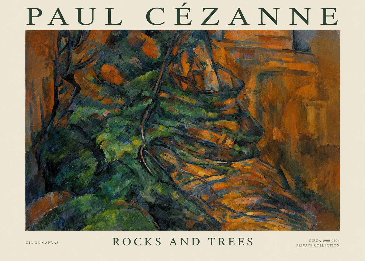 Paul Cézanne Rocks and Trees IV No1 - Plakat