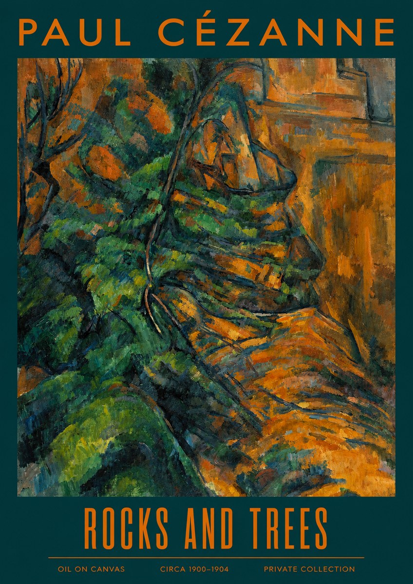 Paul Cézanne Rocks and Trees IV No2 - Plakat