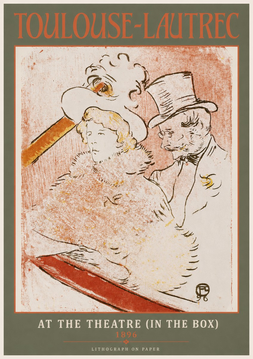 Toulouse-Lautrec At the Theatre (in the Box) No2 - Plakat