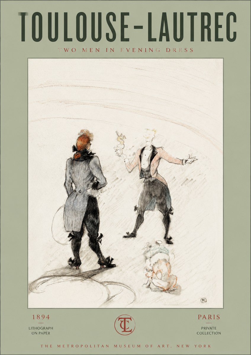 Toulouse-Lautrec Two Men in Evening Dress No2 - Plakat