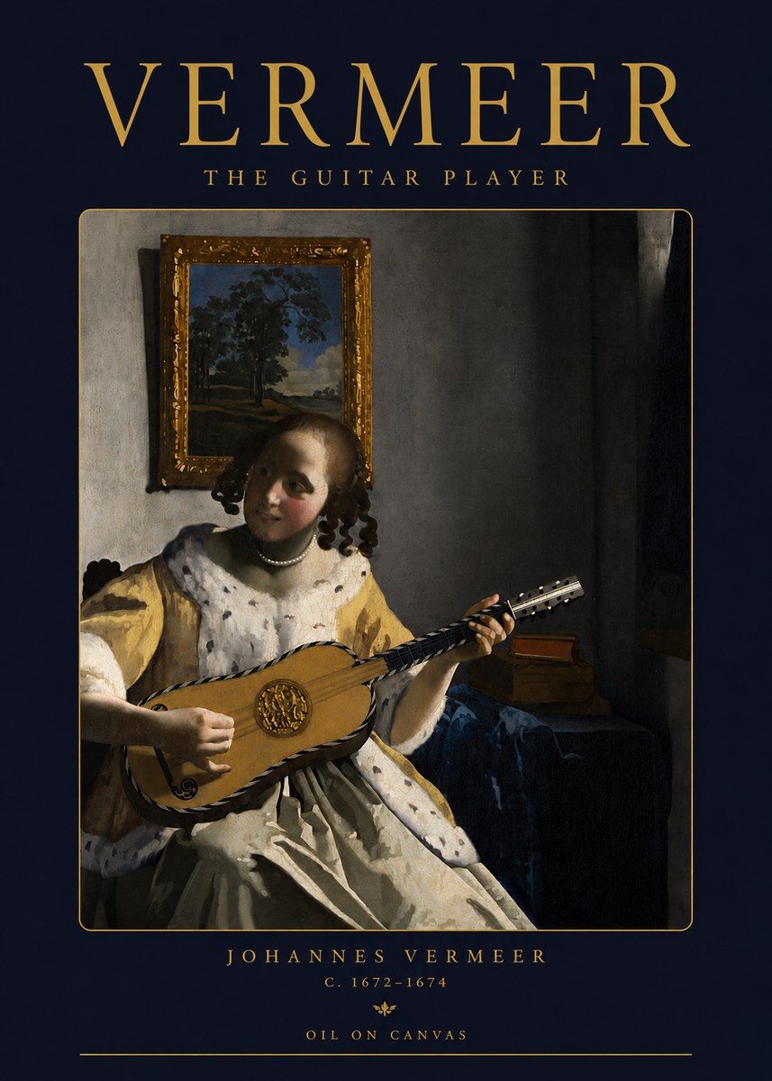 Vermeer The Guitar Player No3 - Plakat