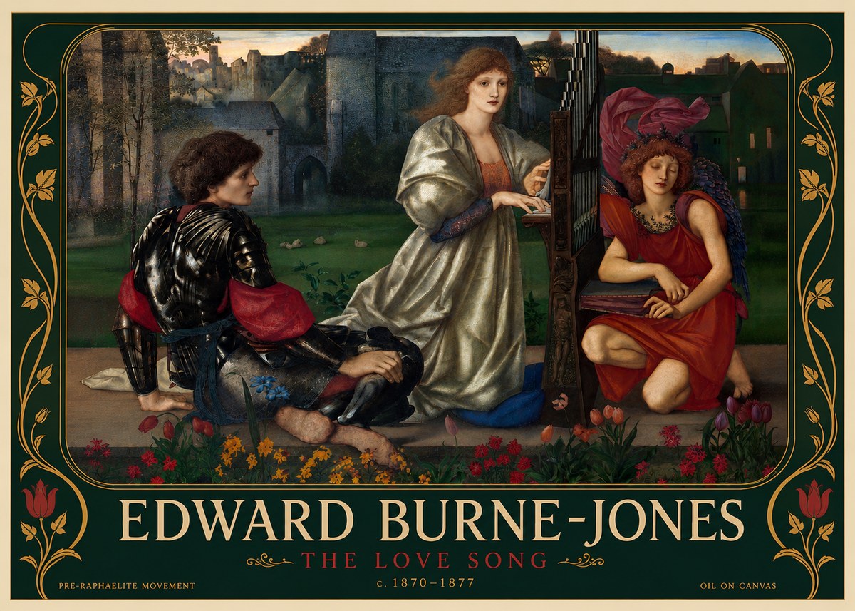 Edward Burne-Jones The Love Song No5 - Plakat
