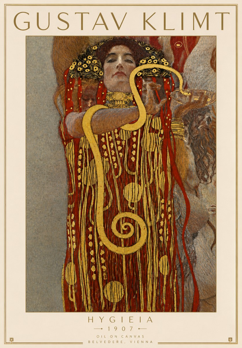 Klimt Hygeia No4 - Plakat