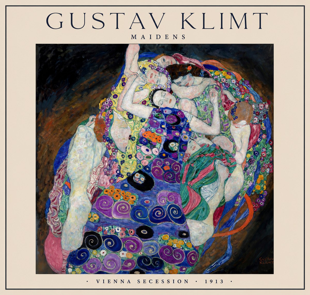 Klimt Maidens No1 - Plakat