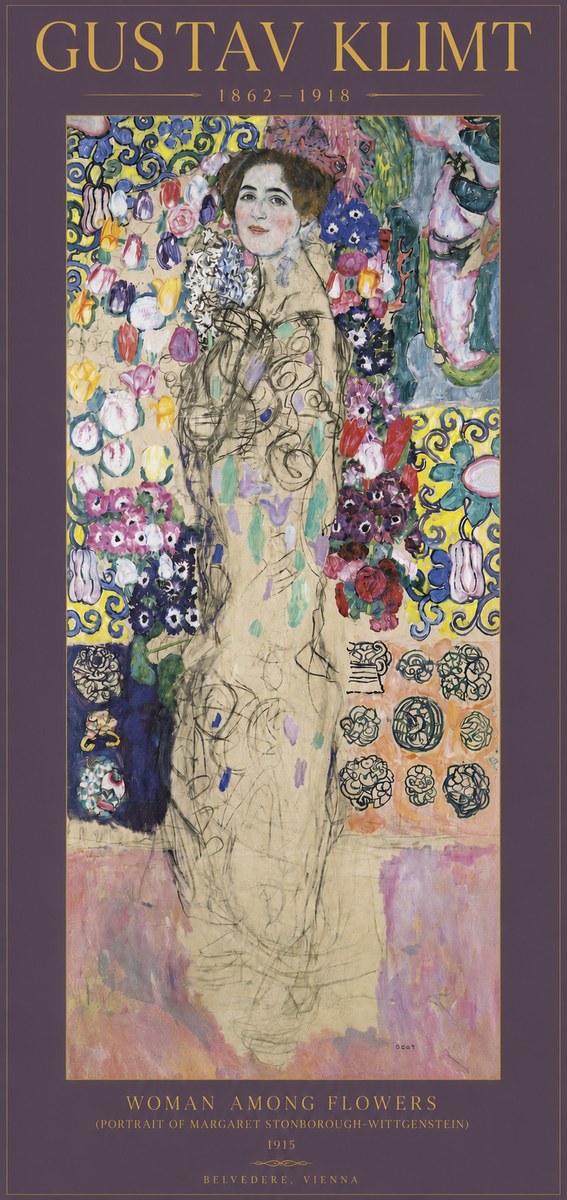 Klimt Woman Among Flowers No2 - Plakat