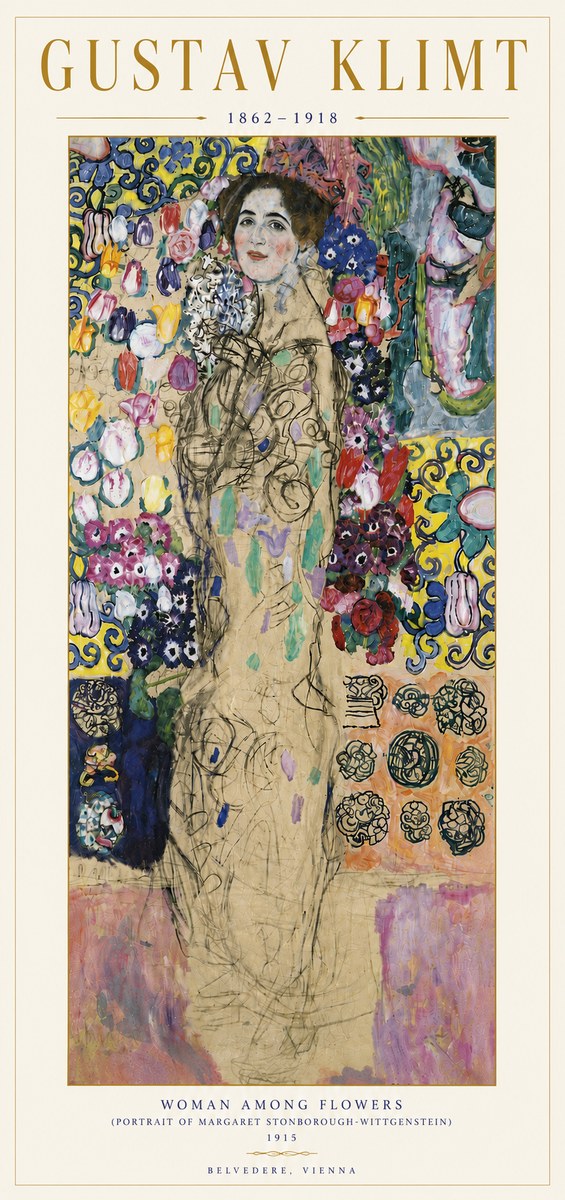 Klimt Woman Among Flowers No6 - Plakat