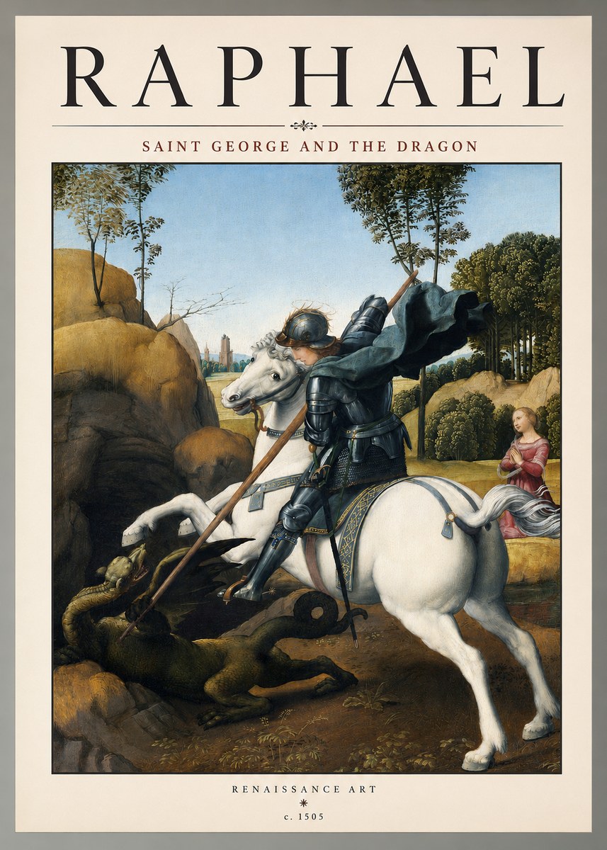 Raphael Saint George and the Dragon No2 - Plakat