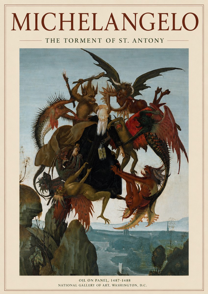 Michelangelo The Torment of St. Antony No3 - Plakat