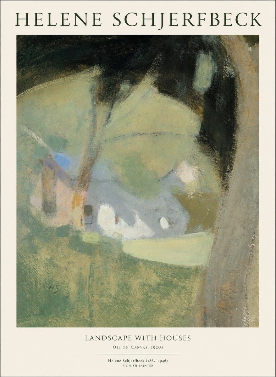 Helene Schjerfbeck Landscape with Houses No1 - Plakat