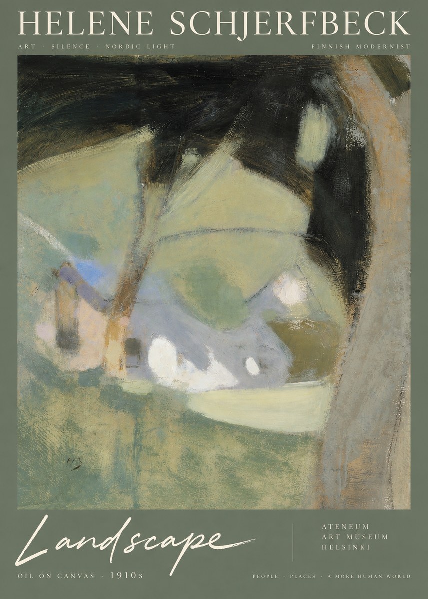 Helene Schjerfbeck Landscape with Houses No6 - Plakat