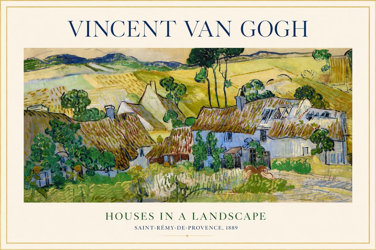 Van Gogh Houses in a Landscape No1 - Plakat