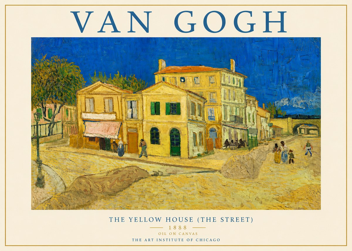 Van Gogh The Yellow House (the Street) No3 - Plakat