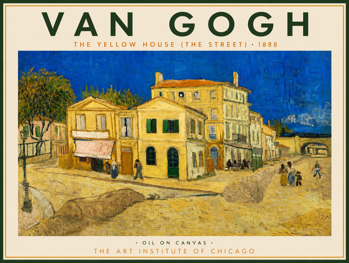 Van Gogh The Yellow House (the Street) No4 - Plakat