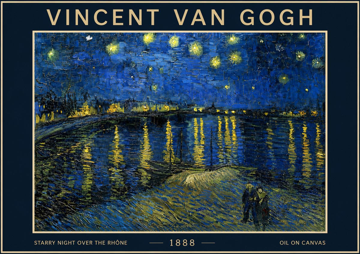 Van Gogh Starry Night over the Rhône No4 - Plakat