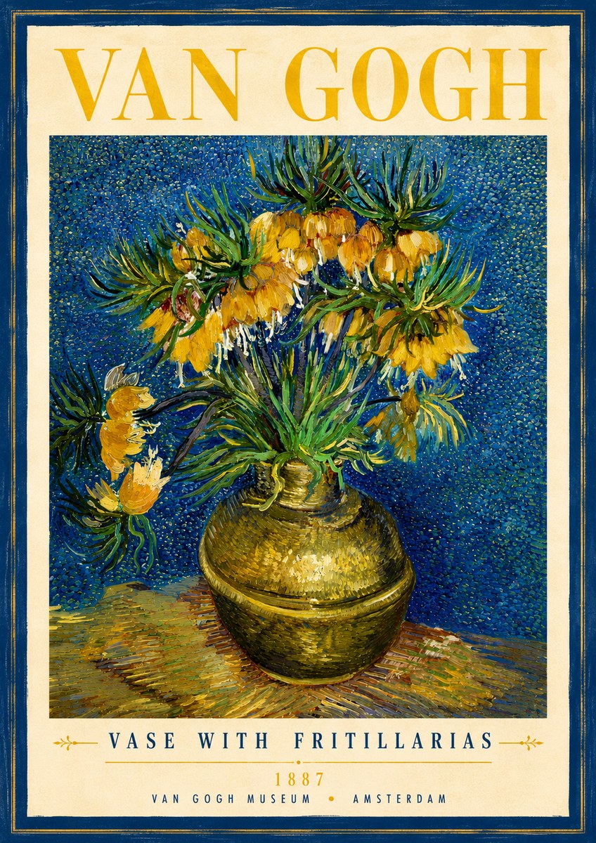 Van Gogh Vase with Fritillarias No3 - Plakat
