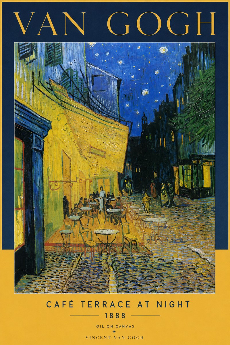 Van Gogh Café Terrace at Night No2 - Plakat