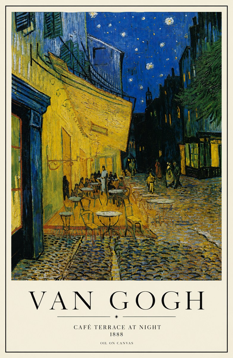 Van Gogh Café Terrace at Night No3 - Plakat