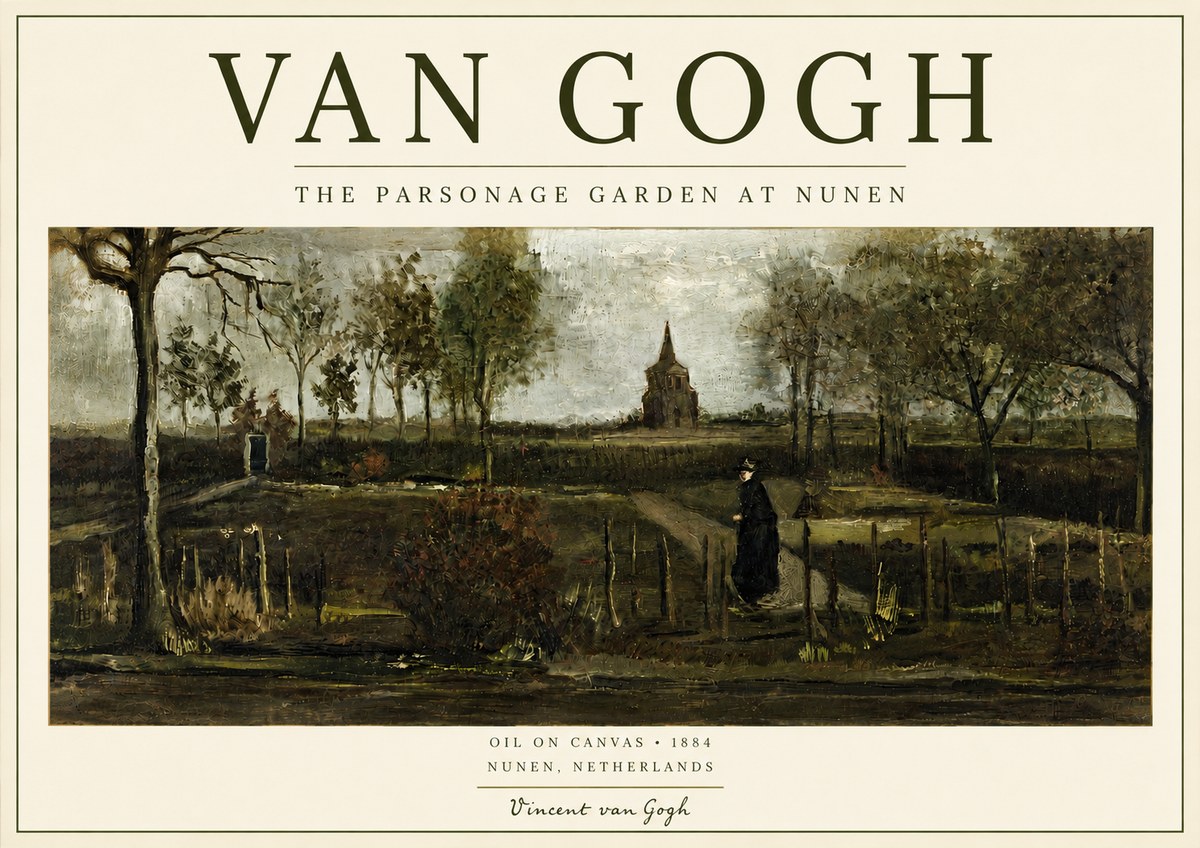 Van Gogh The Parsonage Garden at Nunen No4 - Plakat
