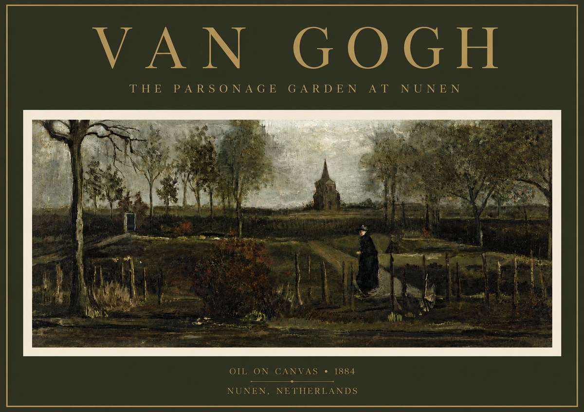 Van Gogh The Parsonage Garden at Nunen No6 - Plakat