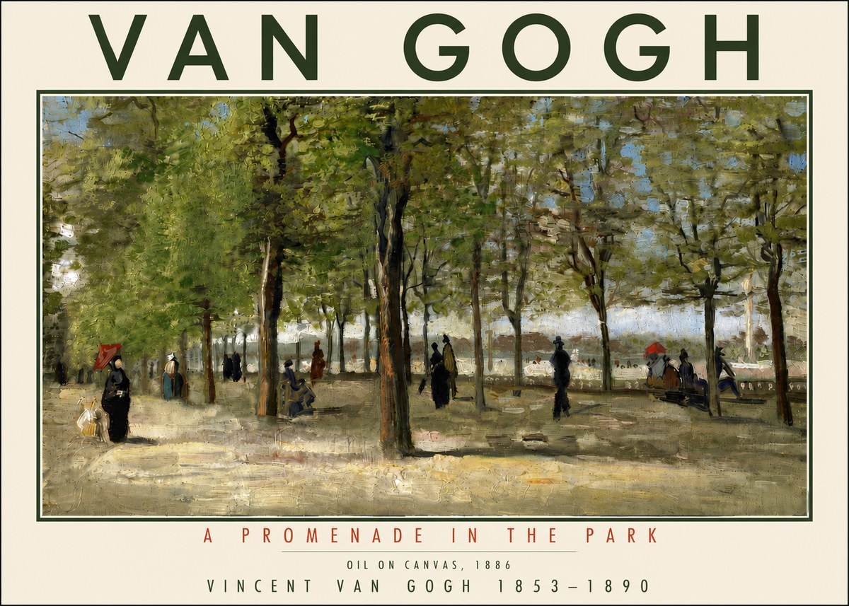 Van Gogh A Promenade in the Park No4 - Plakat