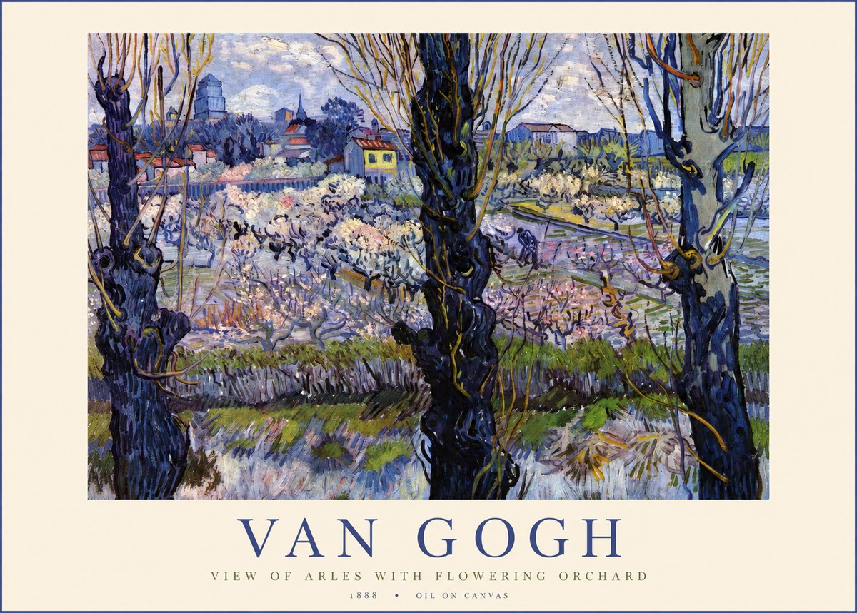 Van Gogh View of Arles with Flowering Orchard No1 - Plakat