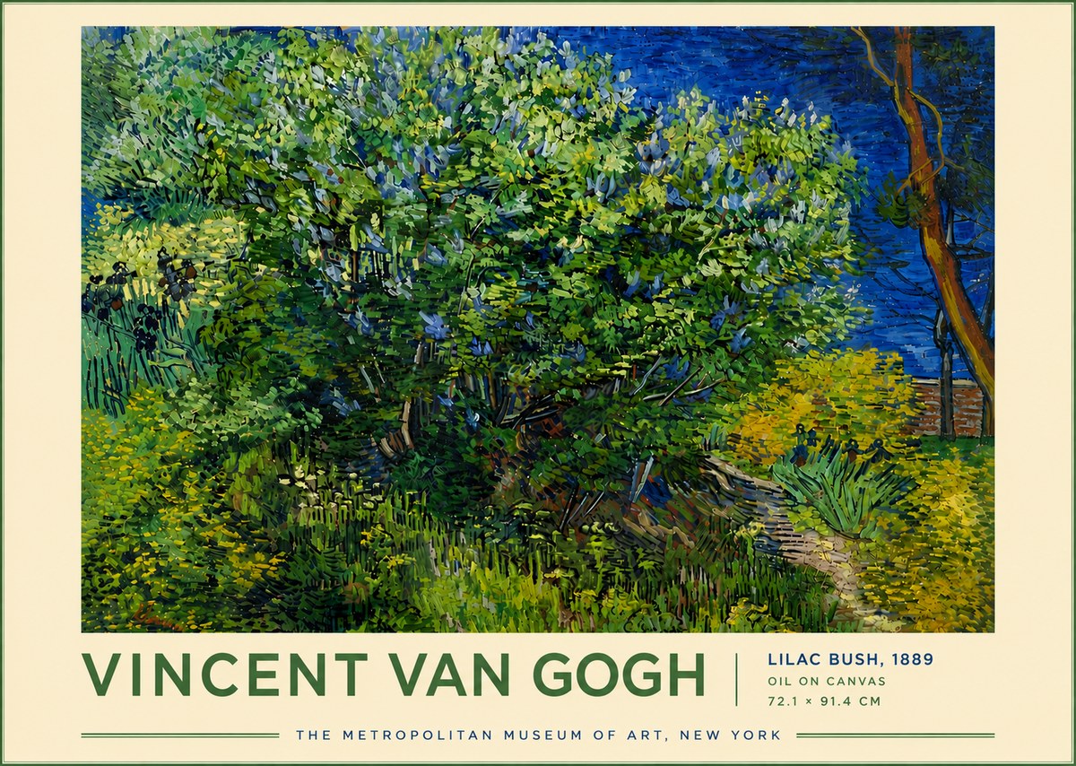 Van Gogh Lilac Bush No6 - Plakat
