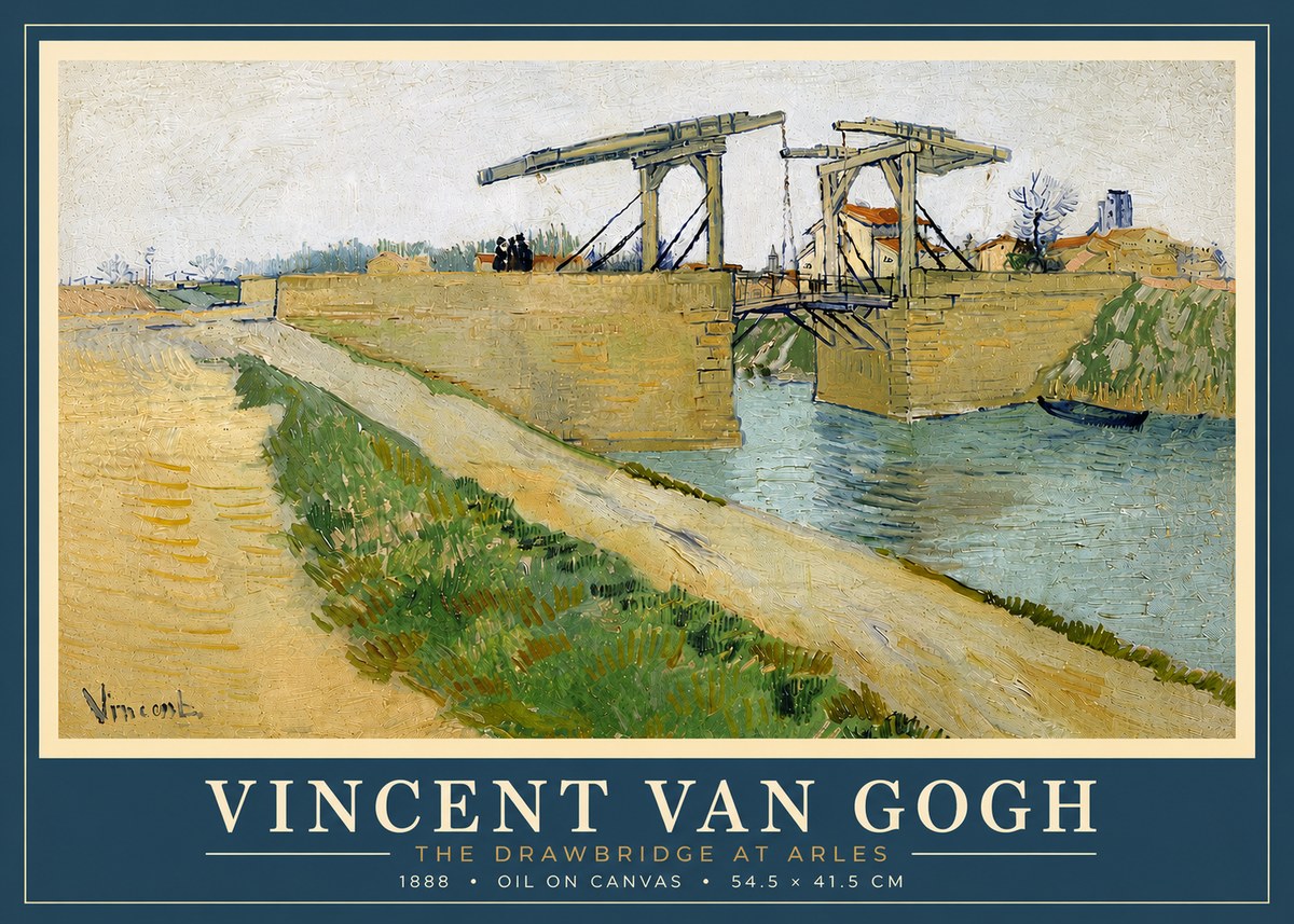Van Gogh The Drawbridge at Arles II No6 - Plakat