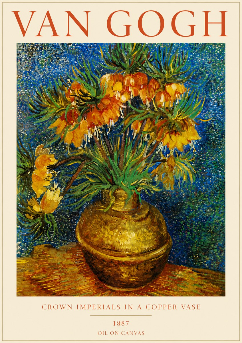 Van Gogh Crown Imperials in a Copper Vase No5 - Plakat