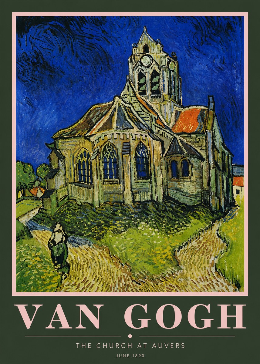 Van Gogh The Church at Auvers II No5 - Plakat