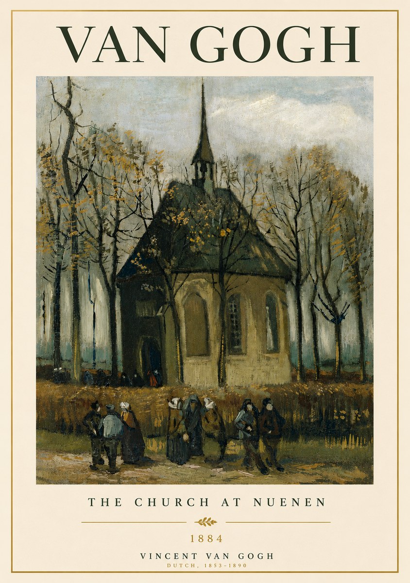 Van Gogh The Church at Nuenen No6 - Plakat