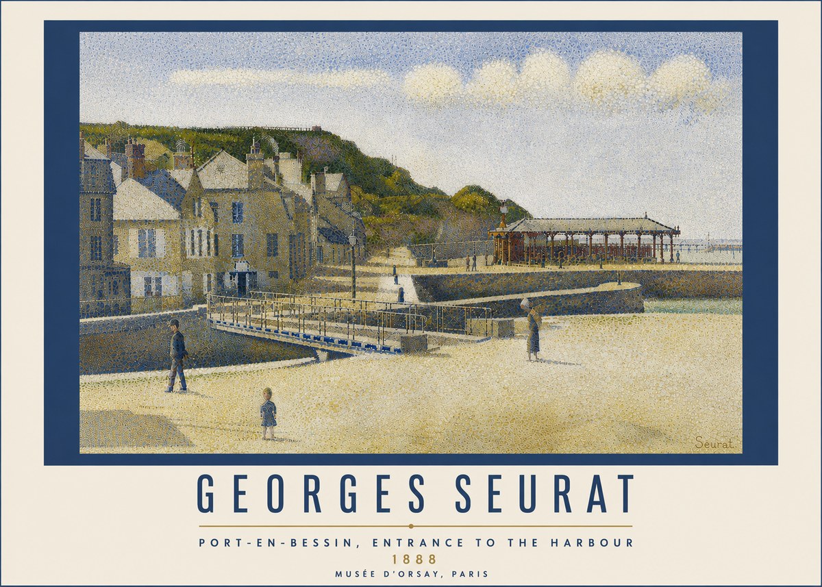 Seurat Port-en-bessin, Entrance to the Harbour, 1888 No5 - Plakat