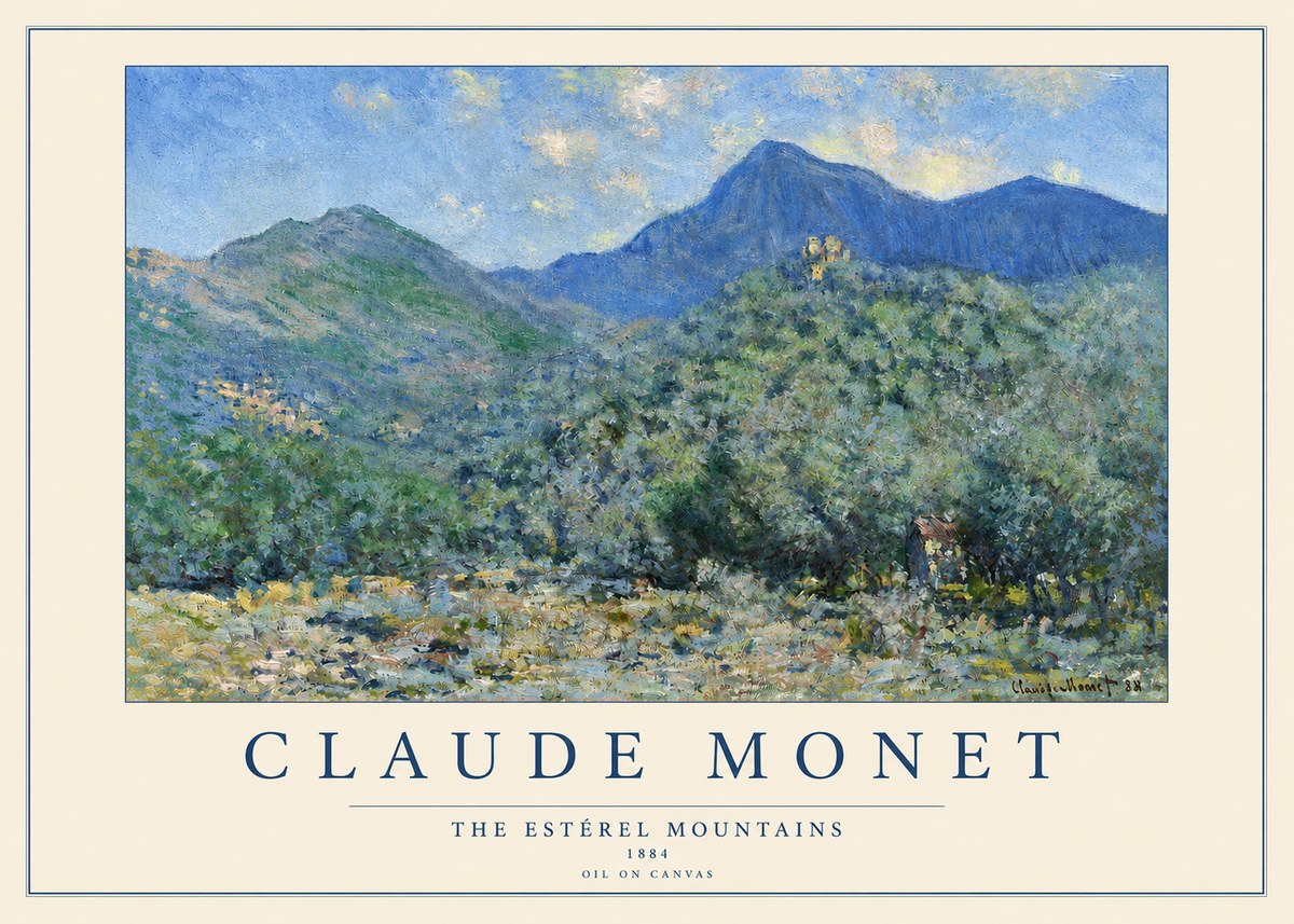 Monet The Estérel Mountains No3 - Plakat