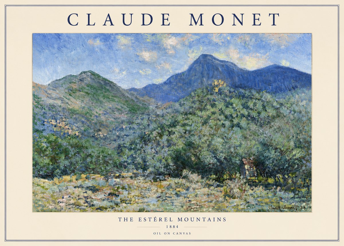 Monet The Estérel Mountains No5 - Plakat
