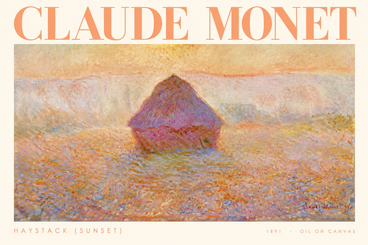 Monet Haystack (Sunset) No3 - Plakat