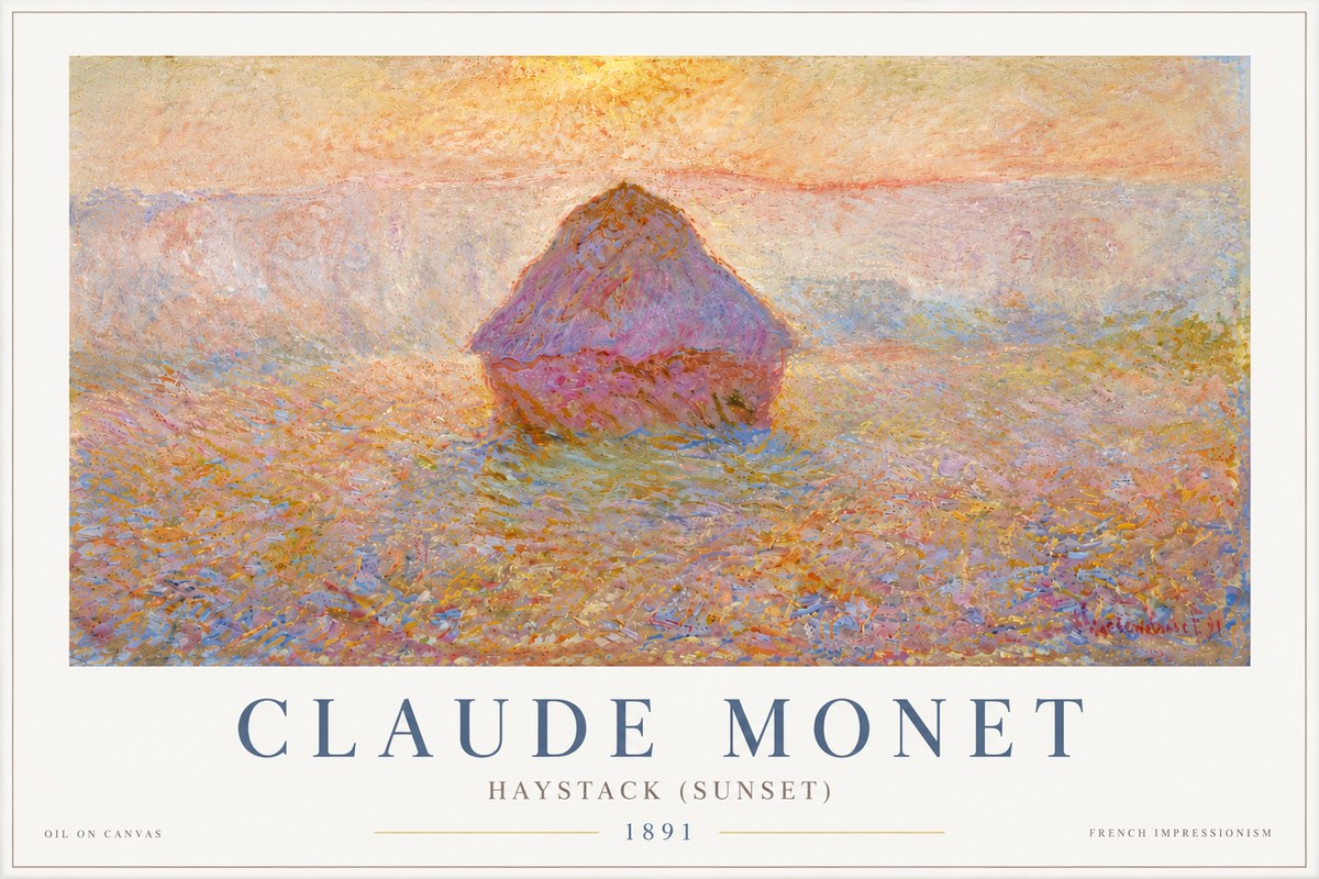Monet Haystack (Sunset) No5 - Plakat