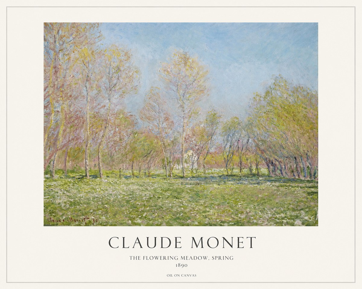 Monet The Flowering Meadow, Spring No1 - Plakat