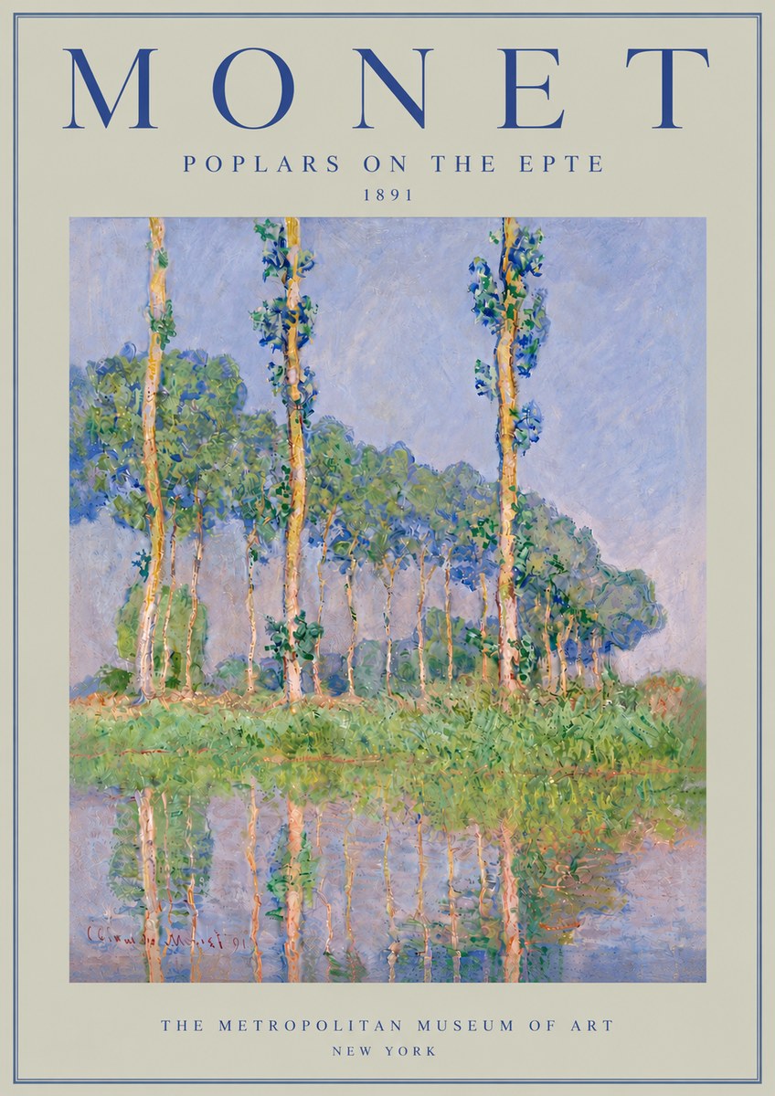 Monet Poplars on the Epte No5 - Plakat