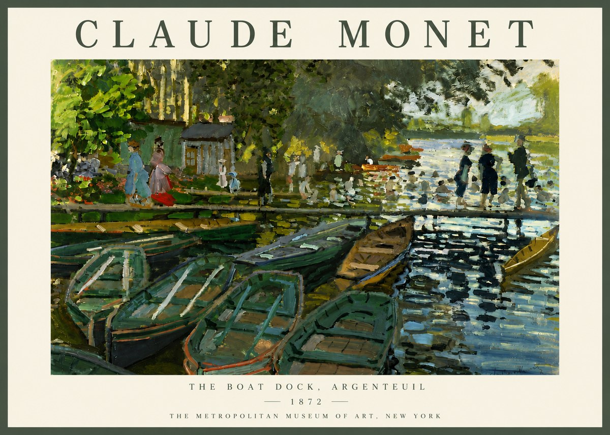 Monet The Boat Dock, Argenteuil No4 - Plakat