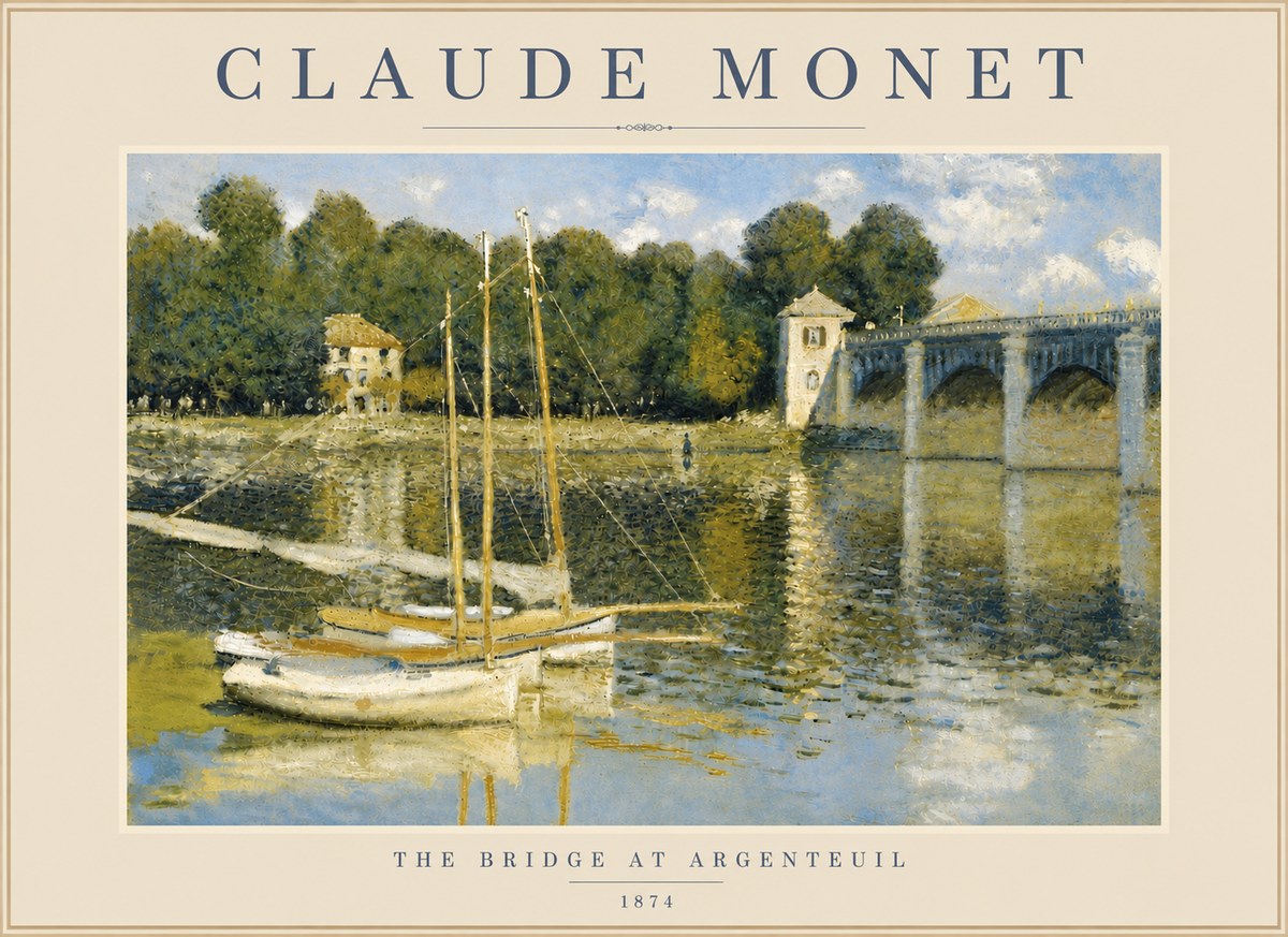 Monet The Bridge at Argenteuil III No5 - Plakat