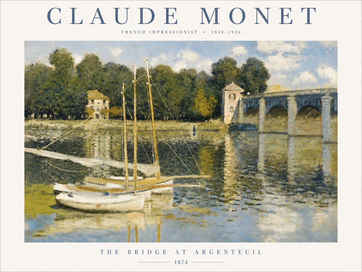 Monet The Bridge at Argenteuil III No6 - Plakat