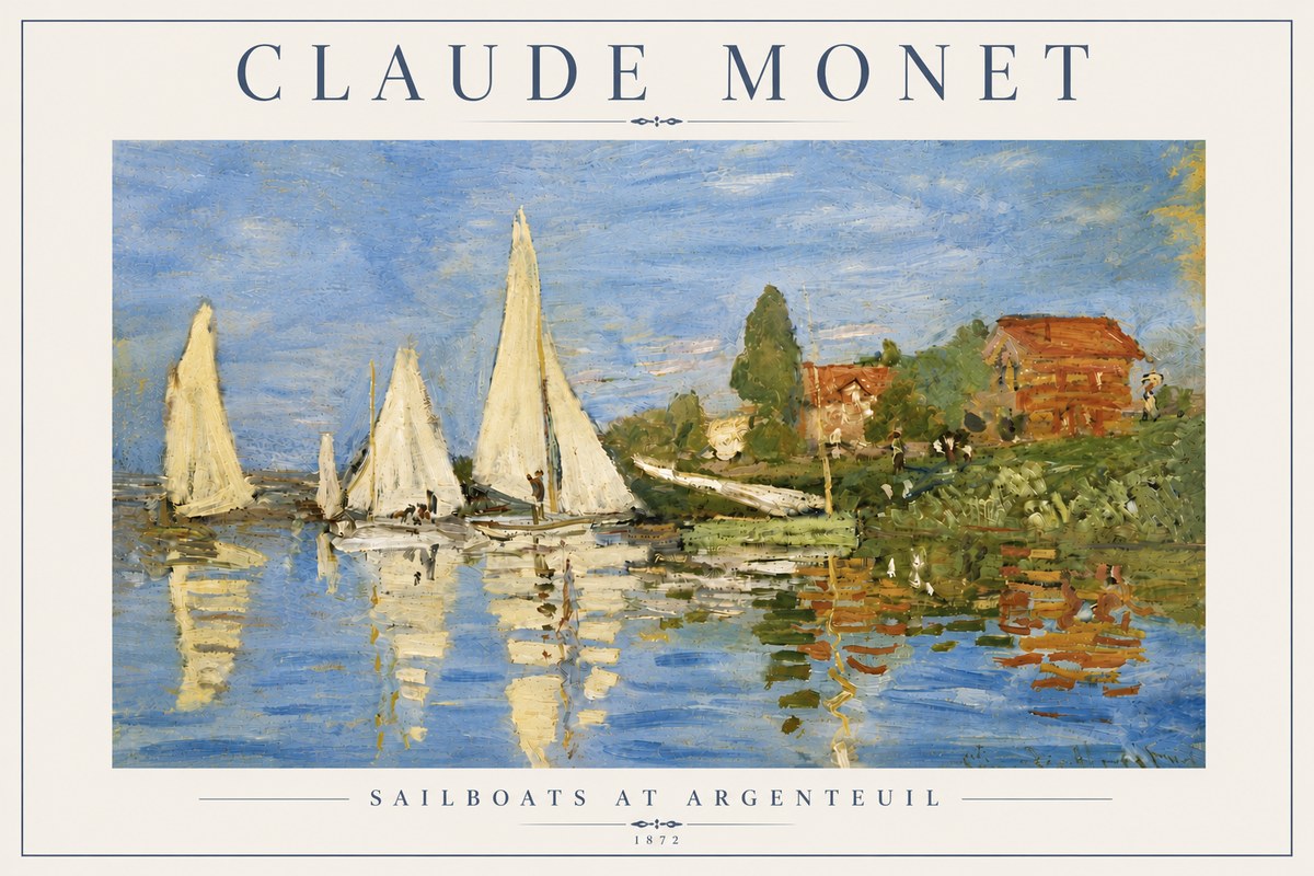 Monet Sailboats at Argenteuil No6 - Plakat