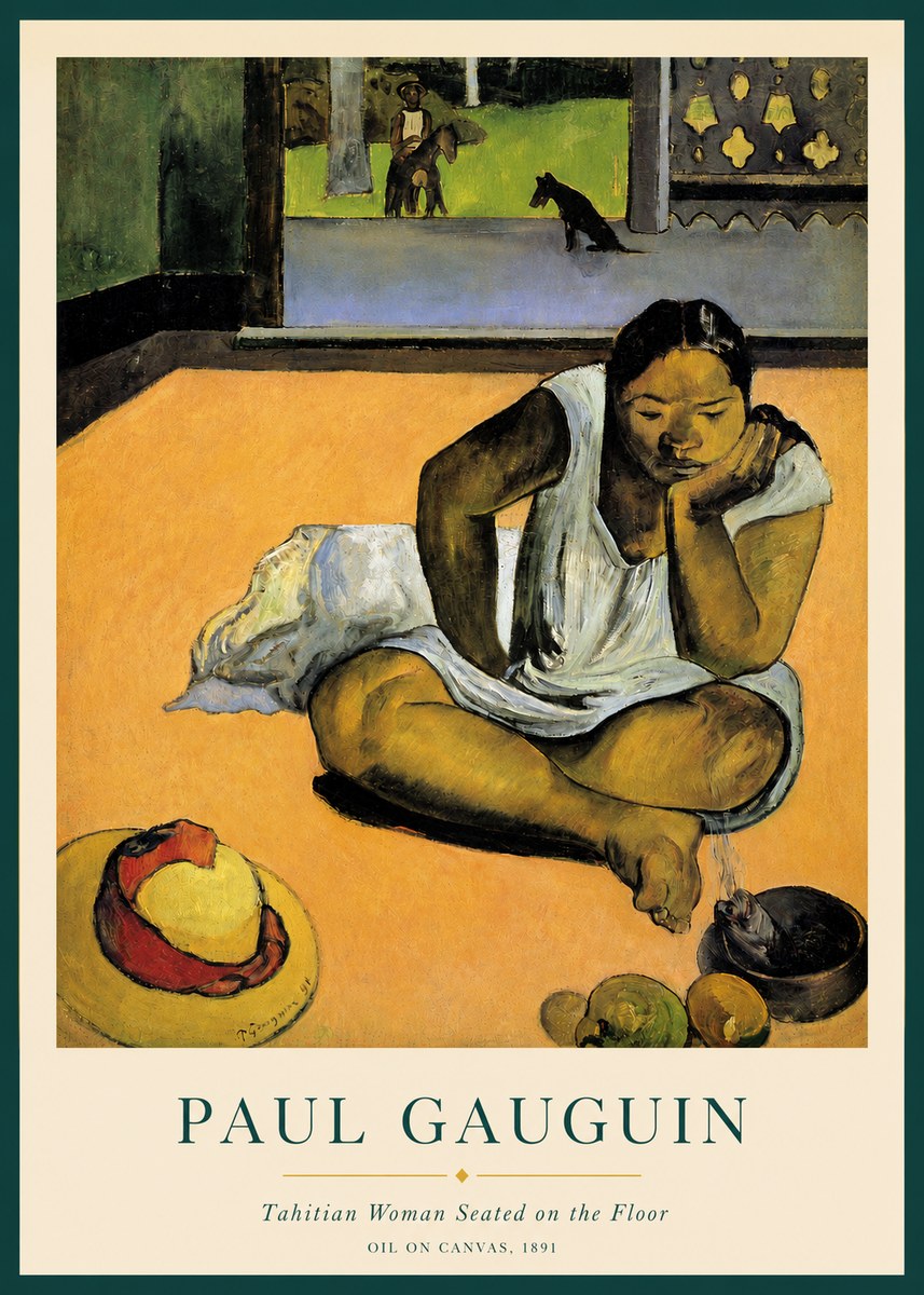 Paul Gauguin Tahitian Woman Seated on the Floor No3 - Plakat