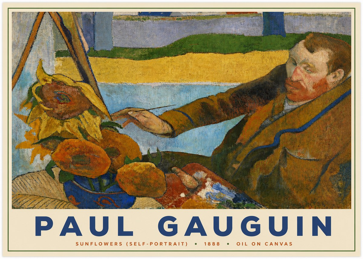 Paul Gauguin The Artist and His Sunflowers No5 - Plakat