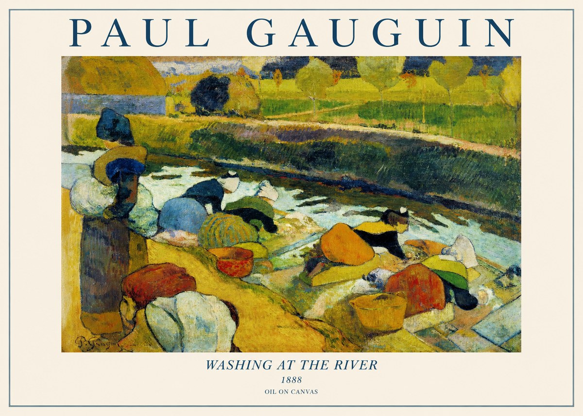 Paul Gauguin Washing at the River No1 - Plakat