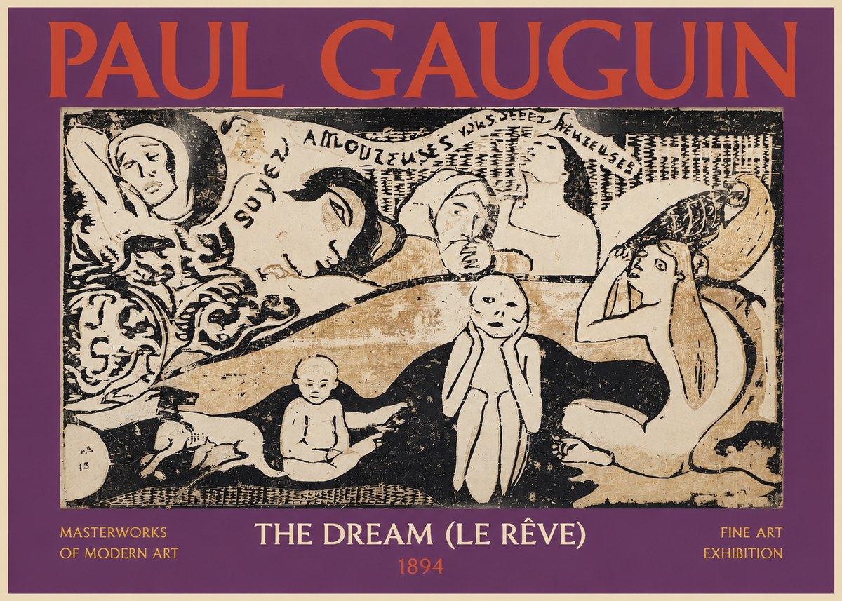 Paul Gauguin The Dream (Le Rêve) No2 - Plakat