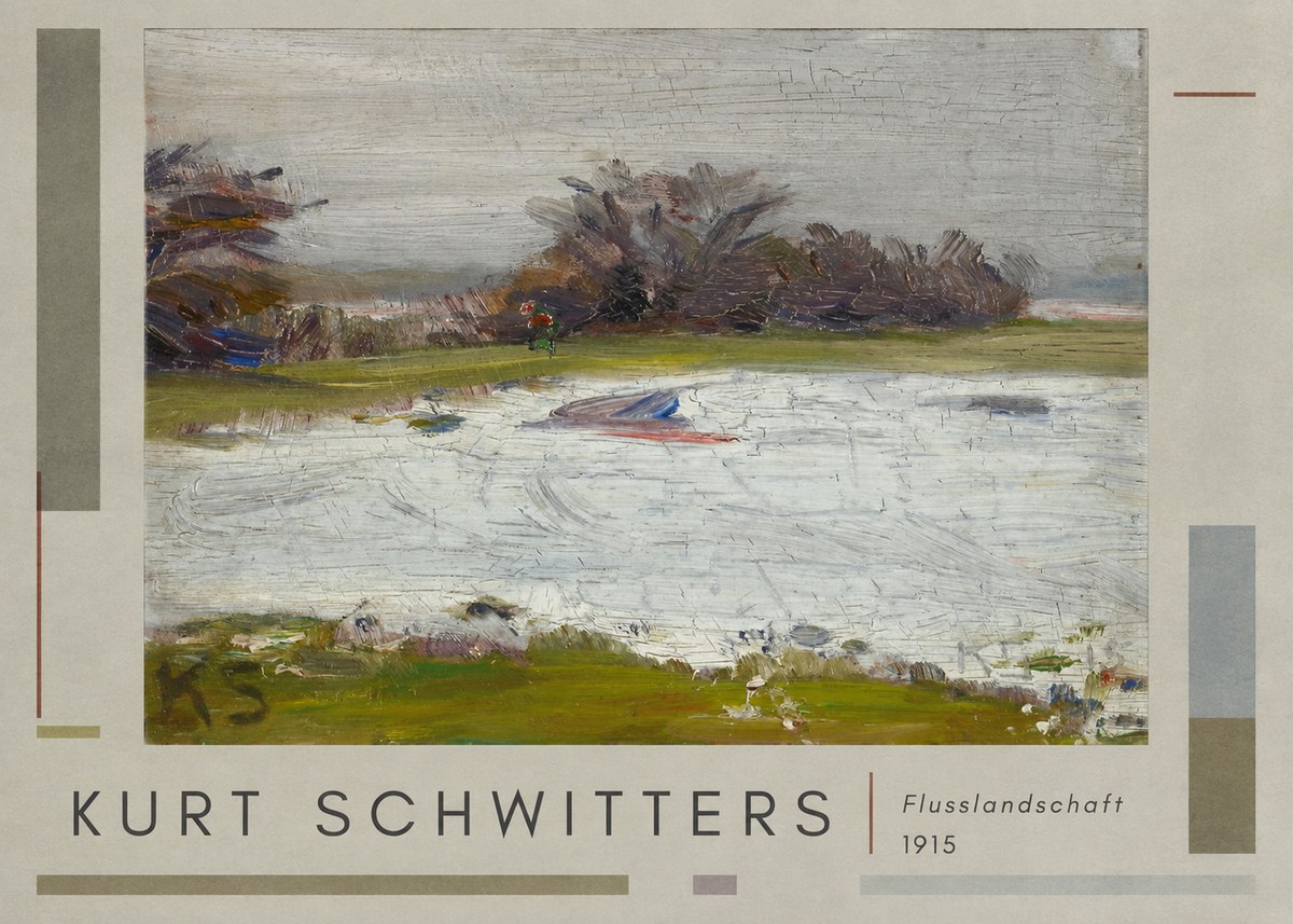 Kurt Schwitters Flusslandschaft No2 - Plakat
