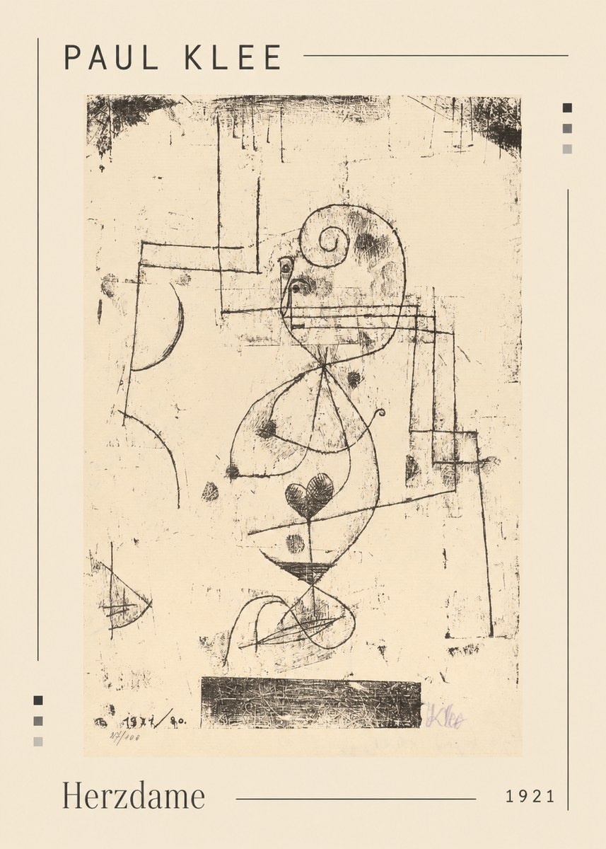 Paul Klee Herzdame No1 - Plakat