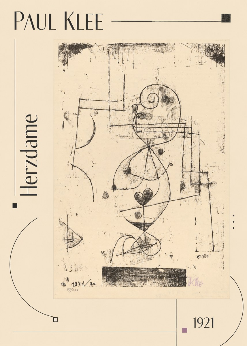 Paul Klee Herzdame No6 - Plakat