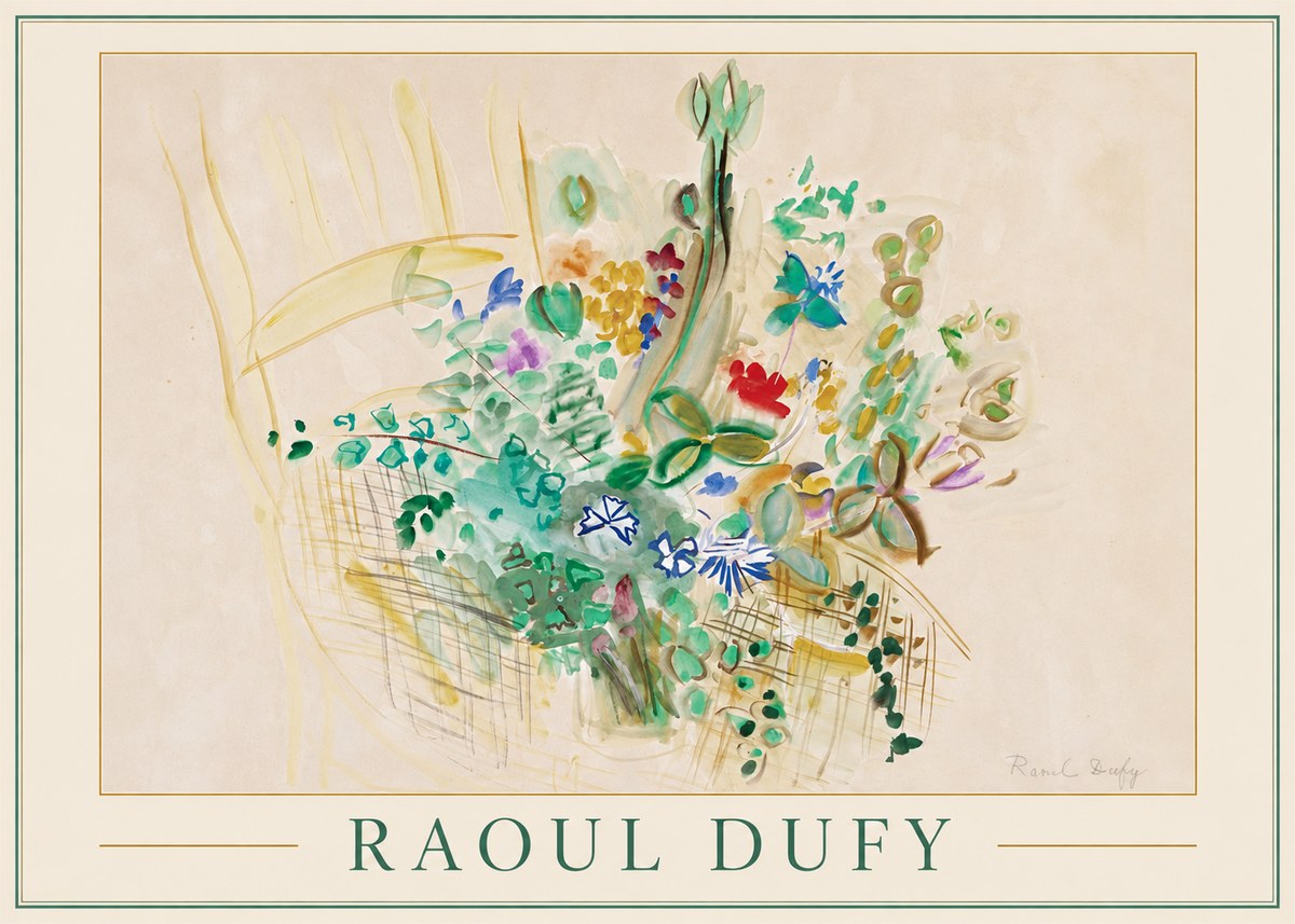 Raoul Dufy Bouquet in a Basket No1 - Plakat
