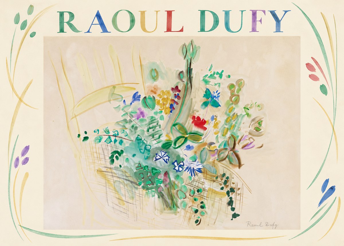 Raoul Dufy Bouquet in a Basket No2 - Plakat